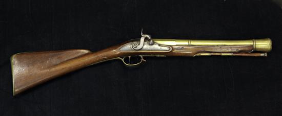 A 19th century Irish percussion cap blunderbuss, overall 30in.